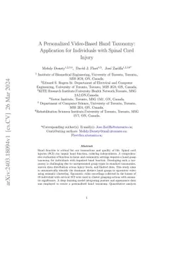 A Personalized Video-Based Hand Taxonomy: Application for Individuals
  with Spinal Cord Injury