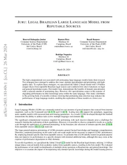 Juru: Legal Brazilian Large Language Model from Reputable Sources
