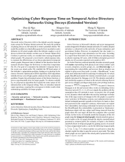 Optimizing Cyber Response Time on Temporal Active Directory Networks
  Using Decoys