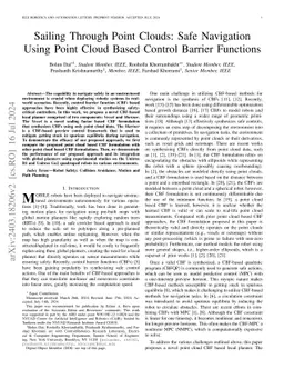 Sailing Through Point Clouds: Safe Navigation Using Point Cloud Based
  Control Barrier Functions