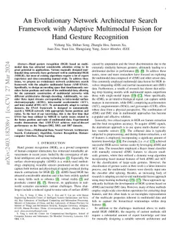 An Evolutionary Network Architecture Search Framework with Adaptive
  Multimodal Fusion for Hand Gesture Recognition