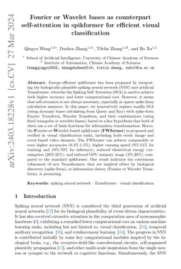 Fourier or Wavelet bases as counterpart self-attention in spikformer for
  efficient visual classification