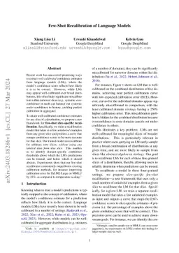 Few-Shot Recalibration of Language Models