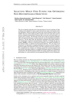 Selective Mixup Fine-Tuning for Optimizing Non-Decomposable Objectives