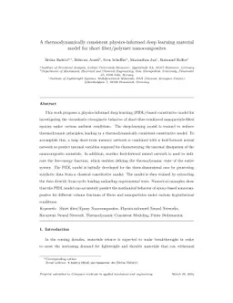 A thermodynamically consistent physics-informed deep learning material
  model for short fiber/polymer nanocomposites