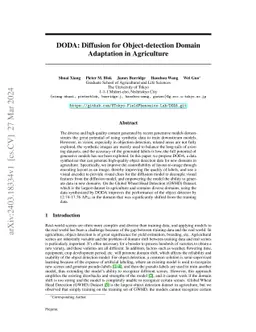 DODA: Adapting Object Detectors to Dynamic Agricultural Environments in Real-Time with Diffusion