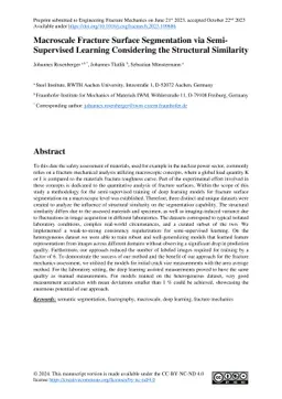 Macroscale fracture surface segmentation via semi-supervised learning
  considering the structural similarity