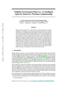 Neighbor-Environment Observer: An Intelligent Agent for Immersive
  Working Companionship