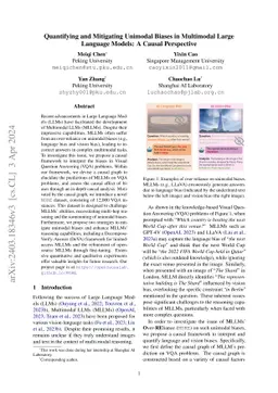 Quantifying and Mitigating Unimodal Biases in Multimodal Large Language
  Models: A Causal Perspective