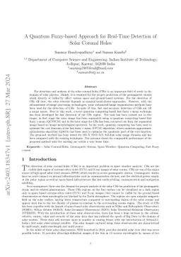 A Quantum Fuzzy-based Approach for Real-Time Detection of Solar Coronal
  Holes