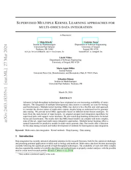 Supervised Multiple Kernel Learning approaches for multi-omics data
  integration