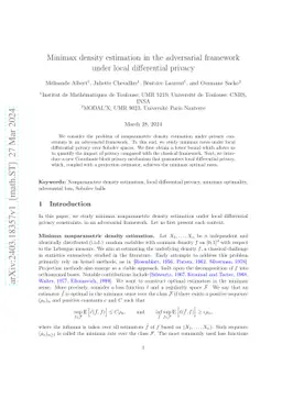 Minimax density estimation in the adversarial framework under local
  differential privacy