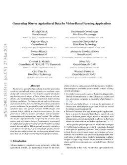 Generating Diverse Agricultural Data for Vision-Based Farming
  Applications