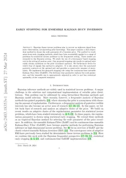 Early Stopping for Ensemble Kalman-Bucy Inversion