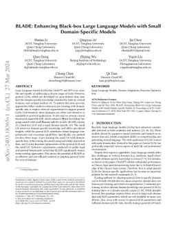 BLADE: Enhancing Black-box Large Language Models with Small
  Domain-Specific Models