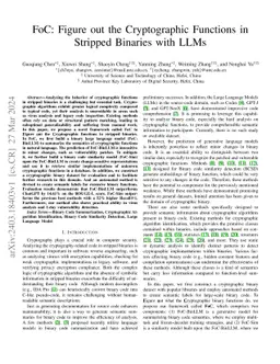 FoC: Figure out the Cryptographic Functions in Stripped Binaries with LLMs