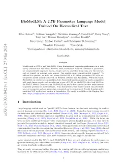 BioMedLM: A 2.7B Parameter Language Model Trained On Biomedical Text