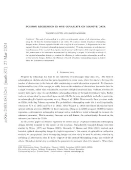 Poisson Regression in one Covariate on Massive Data