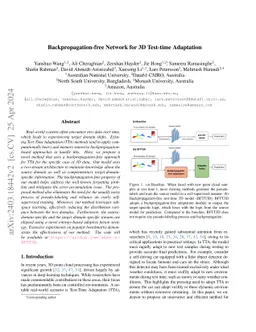 Backpropagation-free Network for 3D Test-time Adaptation