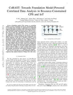 CoRAST: Towards Foundation Model-Powered Correlated Data Analysis in
  Resource-Constrained CPS and IoT