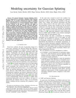 Modeling uncertainty for Gaussian Splatting