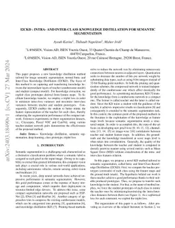 I2CKD : Intra- and Inter-Class Knowledge Distillation for Semantic Segmentation