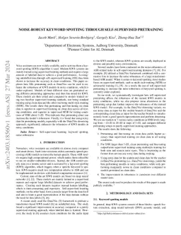 Noise-Robust Keyword Spotting through Self-supervised Pretraining