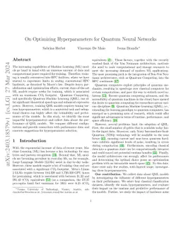 On Optimizing Hyperparameters for Quantum Neural Networks