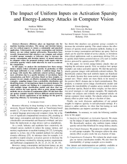 The Impact of Uniform Inputs on Activation Sparsity and Energy-Latency
  Attacks in Computer Vision