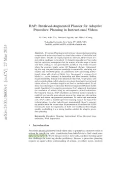 RAP: Retrieval-Augmented Planner for Adaptive Procedure Planning in
  Instructional Videos