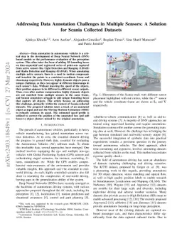 Addressing Data Annotation Challenges in Multiple Sensors: A Solution
  for Scania Collected Datasets