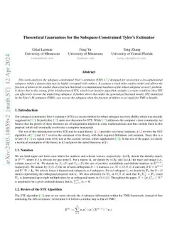 Theoretical Guarantees for the Subspace-Constrained Tyler's Estimator