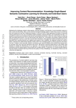 Improving Content Recommendation: Knowledge Graph-Based Semantic
  Contrastive Learning for Diversity and Cold-Start Users