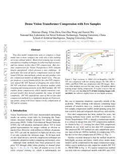 Dense Vision Transformer Compression with Few Samples