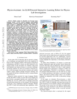 PhysicsAssistant: An LLM-Powered Interactive Learning Robot for Physics
  Lab Investigations