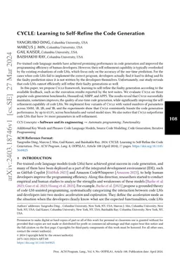 CYCLE: Learning to Self-Refine the Code Generation