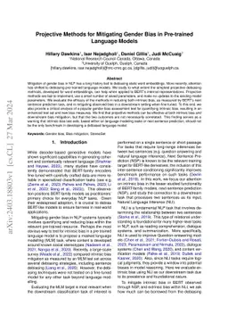 Projective Methods for Mitigating Gender Bias in Pre-trained Language
  Models