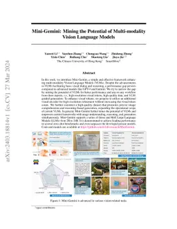 Mini-Gemini: Mining the Potential of Multi-modality Vision Language
  Models