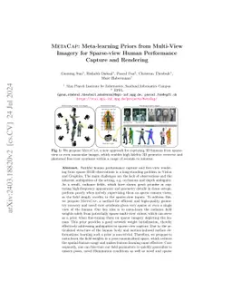 MetaCap: Meta-learning Priors from Multi-View Imagery for Sparse-view
  Human Performance Capture and Rendering