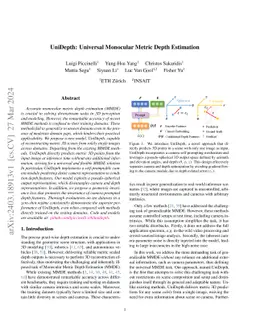 UniDepth: Universal Monocular Metric Depth Estimation