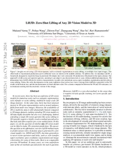 Lift3D: Zero-Shot Lifting of Any 2D Vision Model to 3D