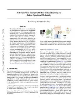 Self-Supervised Interpretable End-to-End Learning via Latent Functional
  Modularity