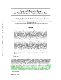 Structurally Prune Anything: Any Architecture, Any Framework, Any Time