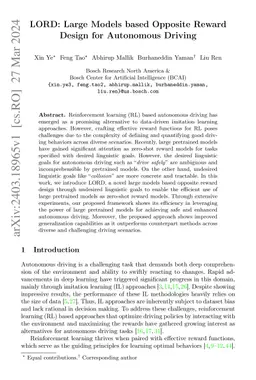 LORD: Large Models based Opposite Reward Design for Autonomous Driving