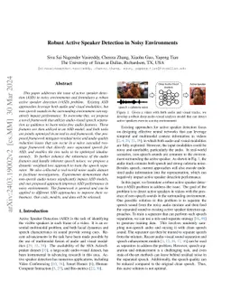 Robust Active Speaker Detection in Noisy Environments