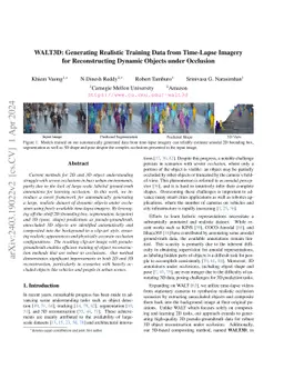 WALT3D: Generating Realistic Training Data from Time-Lapse Imagery for
  Reconstructing Dynamic Objects under Occlusion