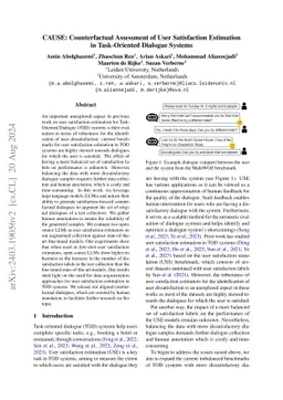 CAUSE: Counterfactual Assessment of User Satisfaction Estimation in
  Task-Oriented Dialogue Systems