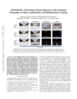 GENESIS-RL: GEnerating Natural Edge-cases with Systematic Integration of
  Safety considerations and Reinforcement Learning