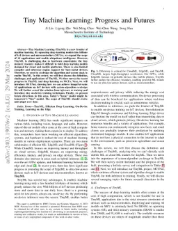 Tiny Machine Learning: Progress and Futures