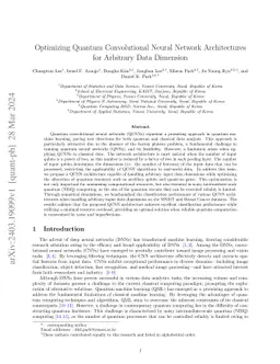 Optimizing Quantum Convolutional Neural Network Architectures for
  Arbitrary Data Dimension